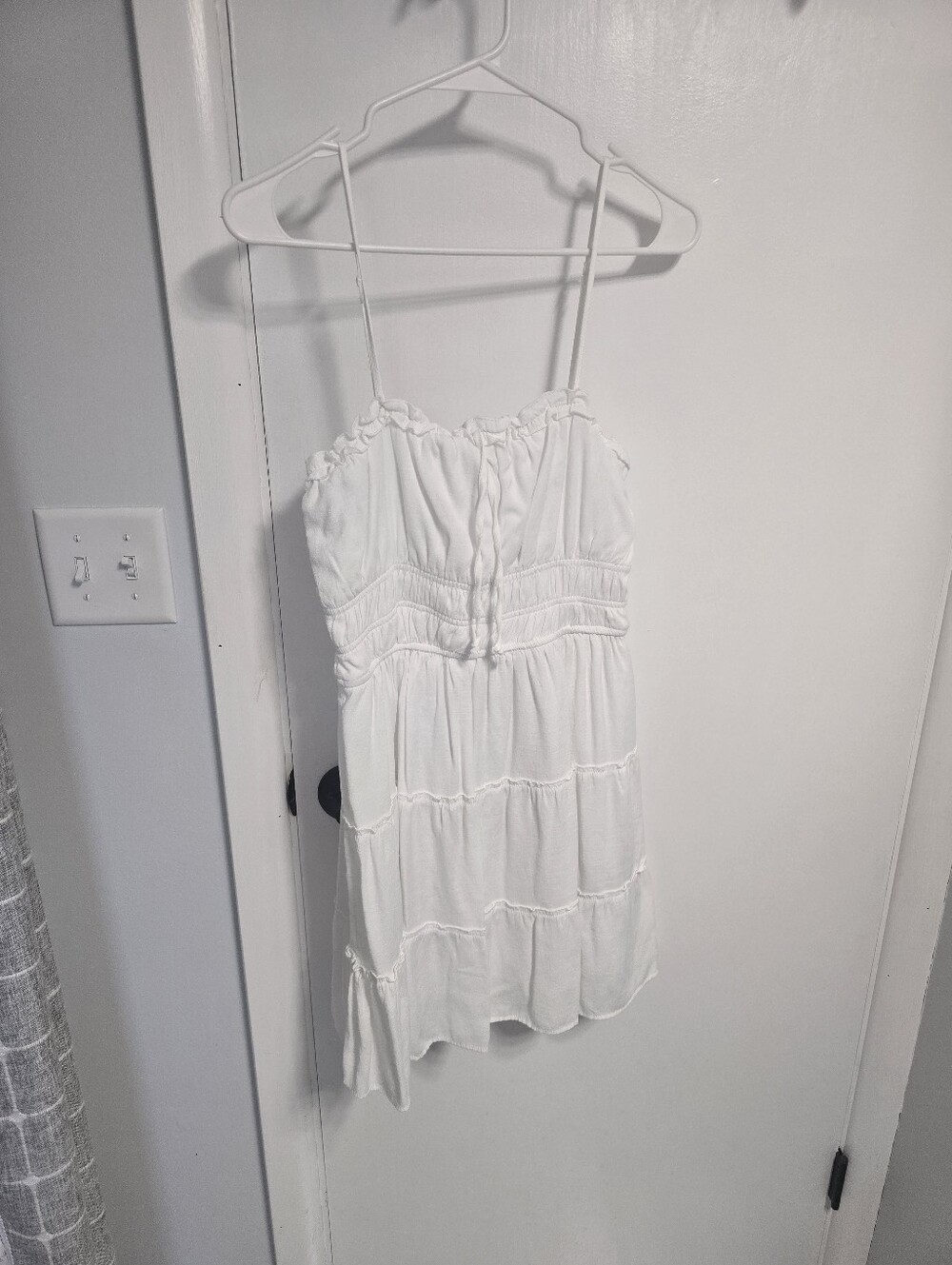 Trixxi White Tiered Spaghetti-Strap Camisole Dress